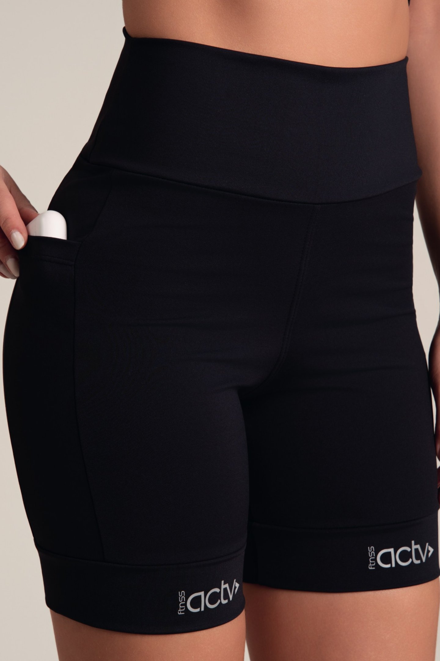 Short De Corrida Dois Bolsos Preto