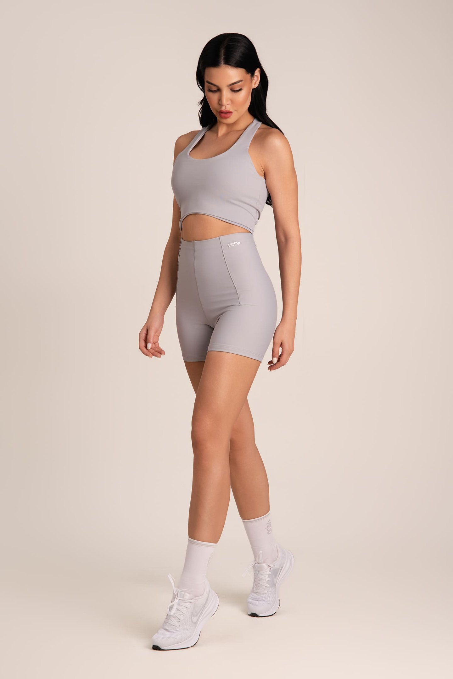 Bermuda Feminina Fitness Cós Infinito Nevoa