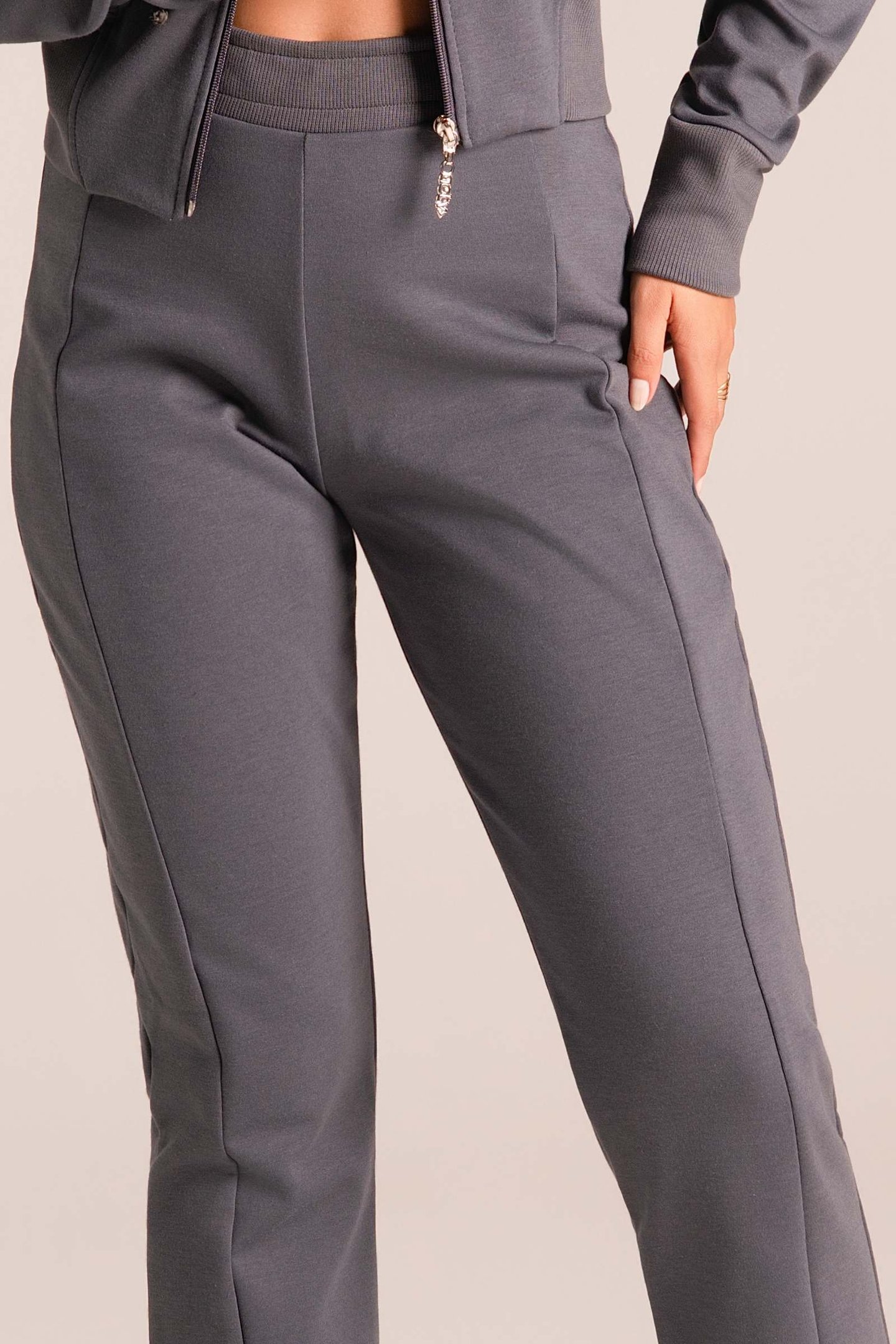 Calça Velvet Touch - Moletom Premium Slim Chumbo