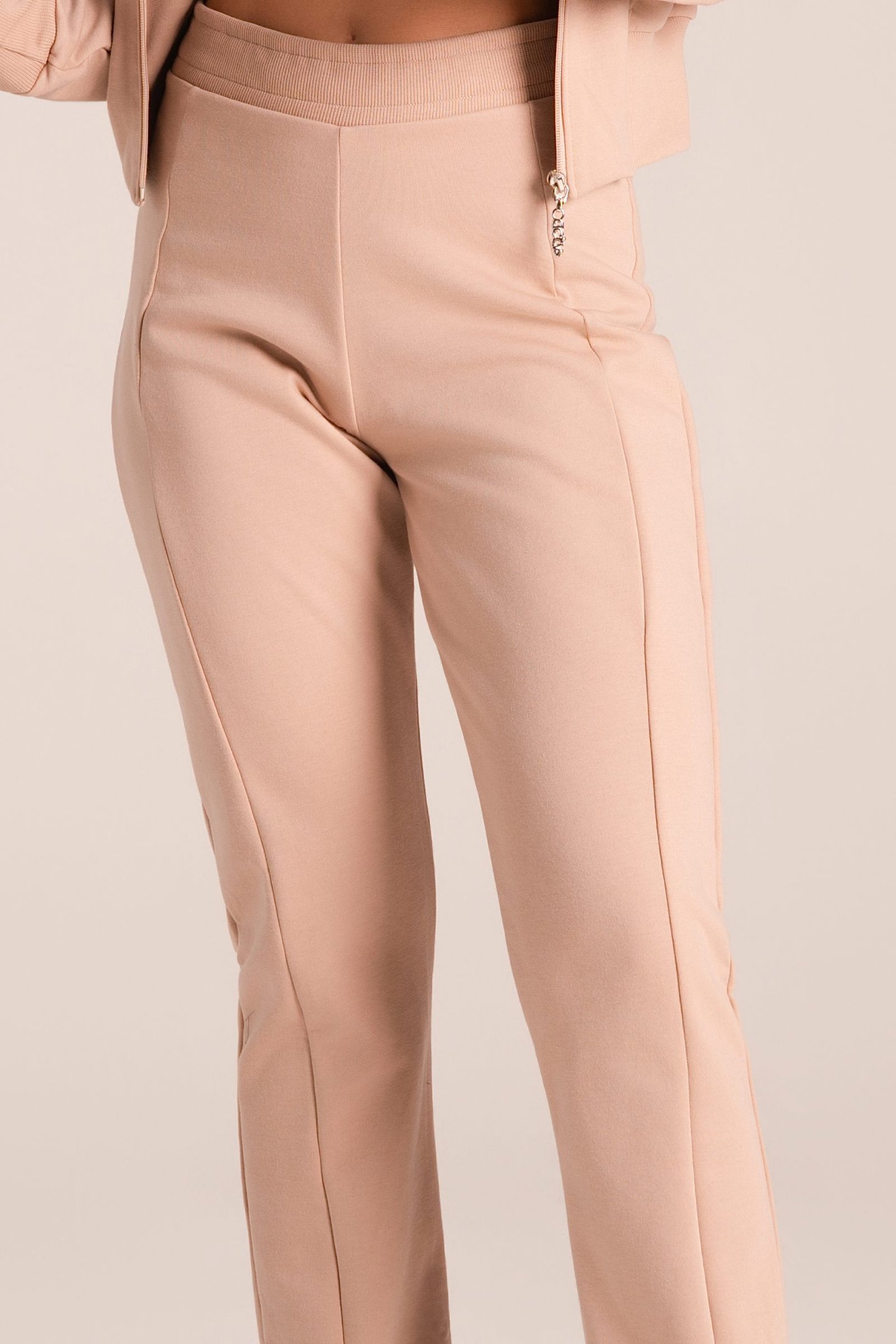 Calça Velvet Touch - Moletom Premium Slim Areia Nobre