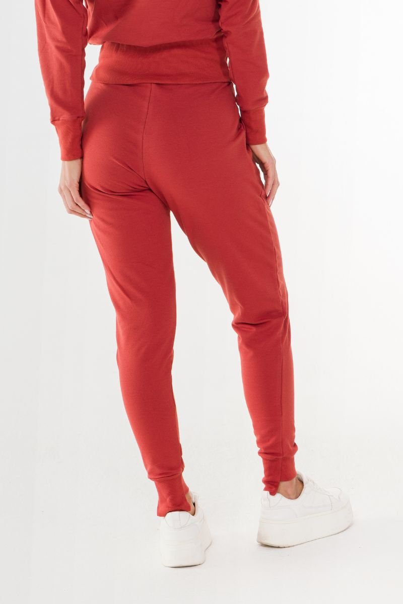 JOGGER PUNHO ASSIMÉTRICO EM FLEECE Ferrugem