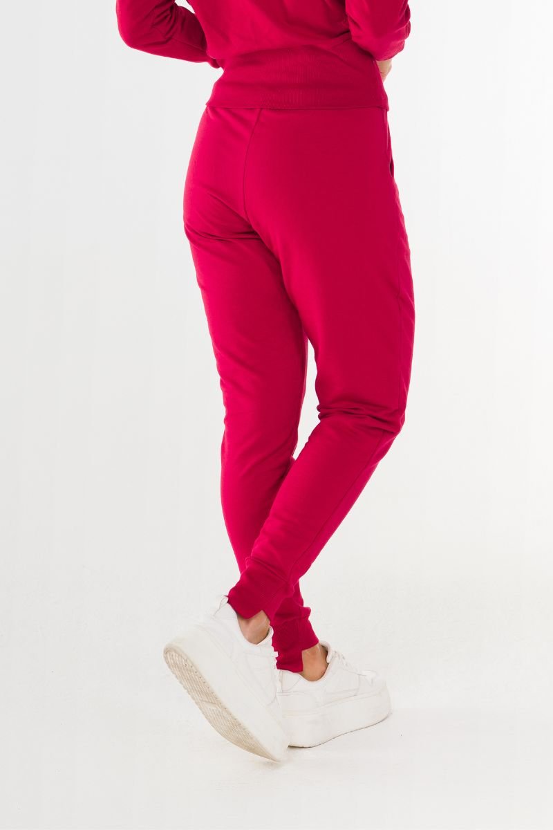 JOGGER PUNHO ASSIMÉTRICO EM FLEECE Carmim