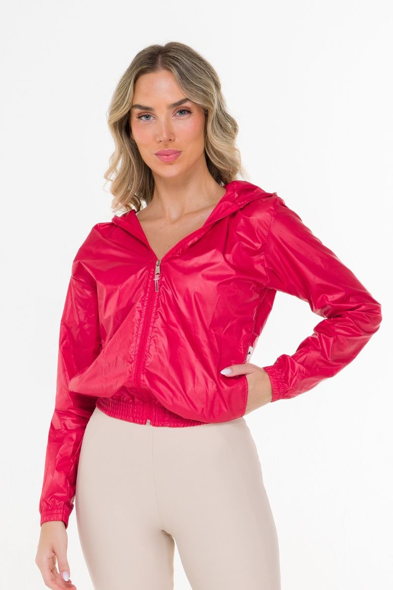 Jaqueta Corta Vento Efeito Aquarepelente Vermelho Intense