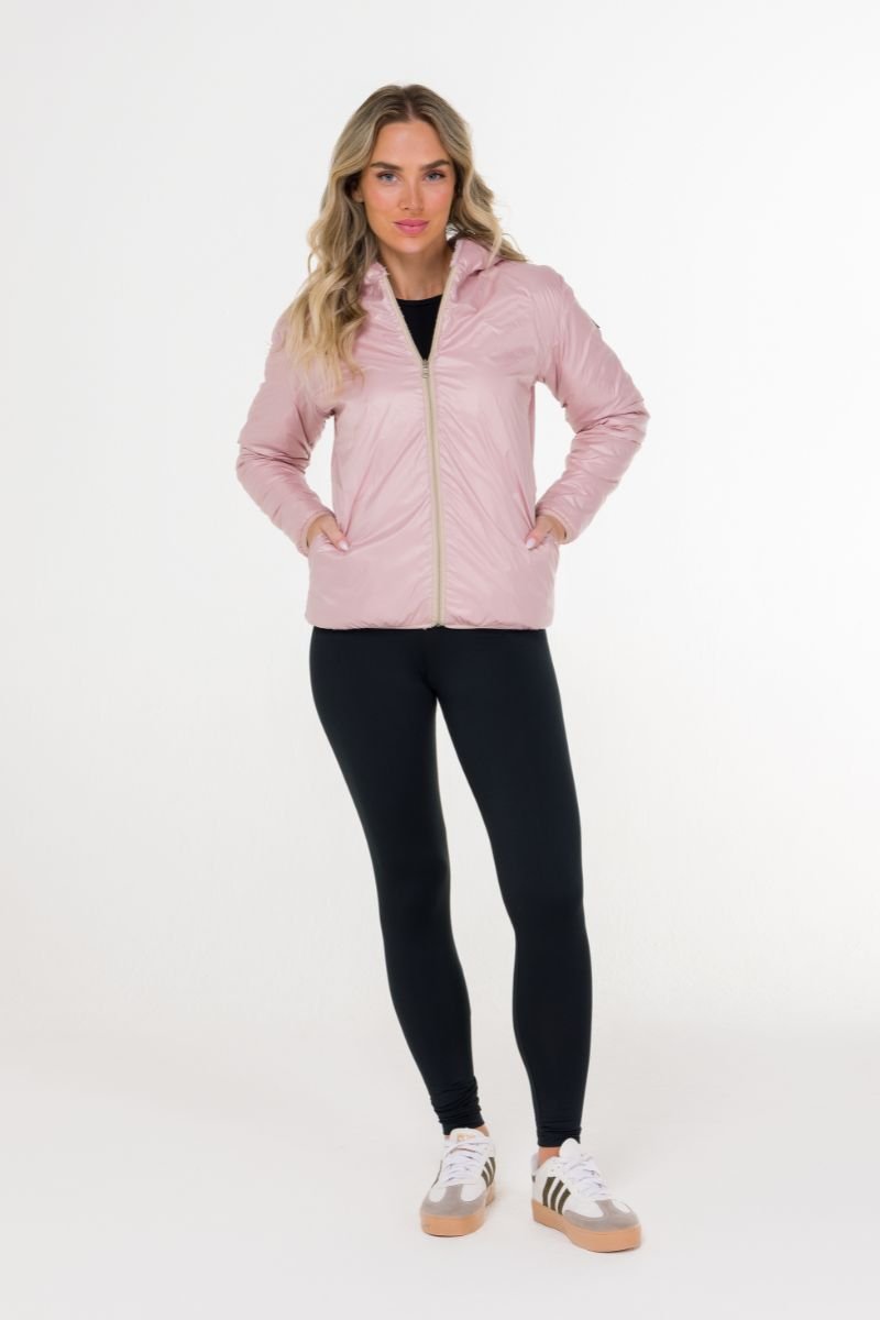 Jaqueta Corta Vento Reversível Rosa Nude