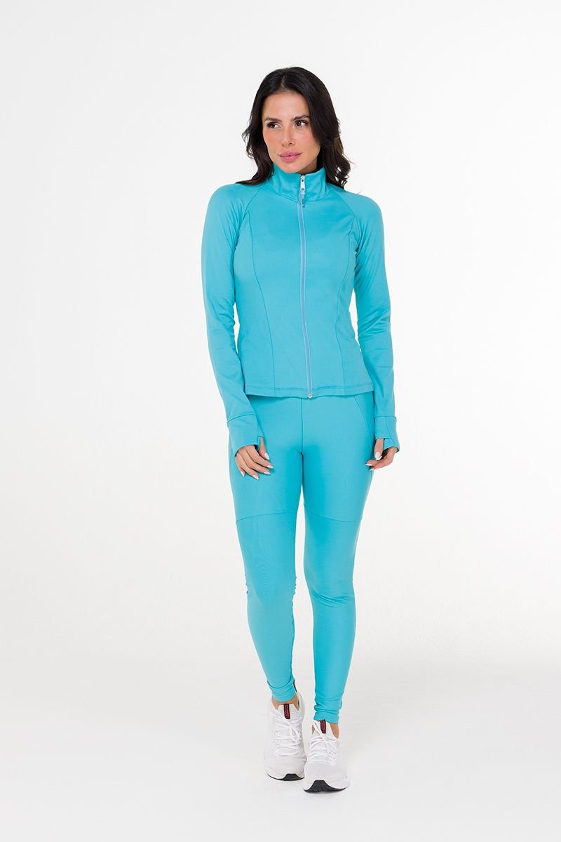 Jaqueta Slim Fit Poliamida Tiffany