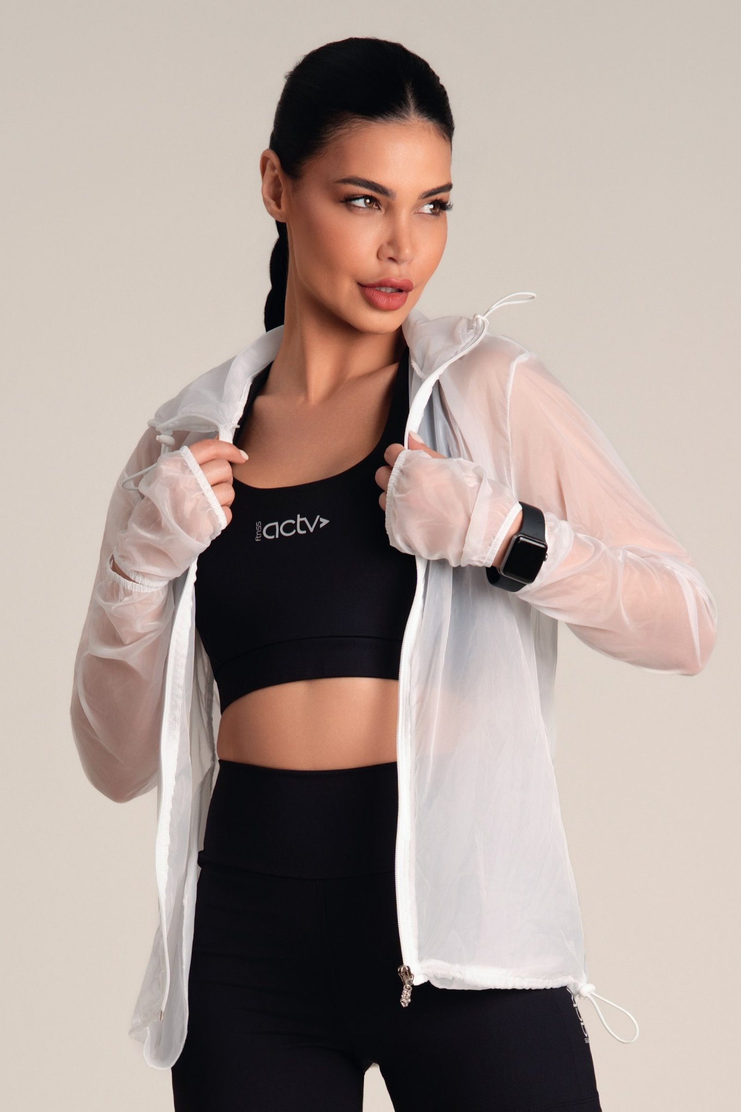 Jaqueta Corta Vento Translúcida Branco