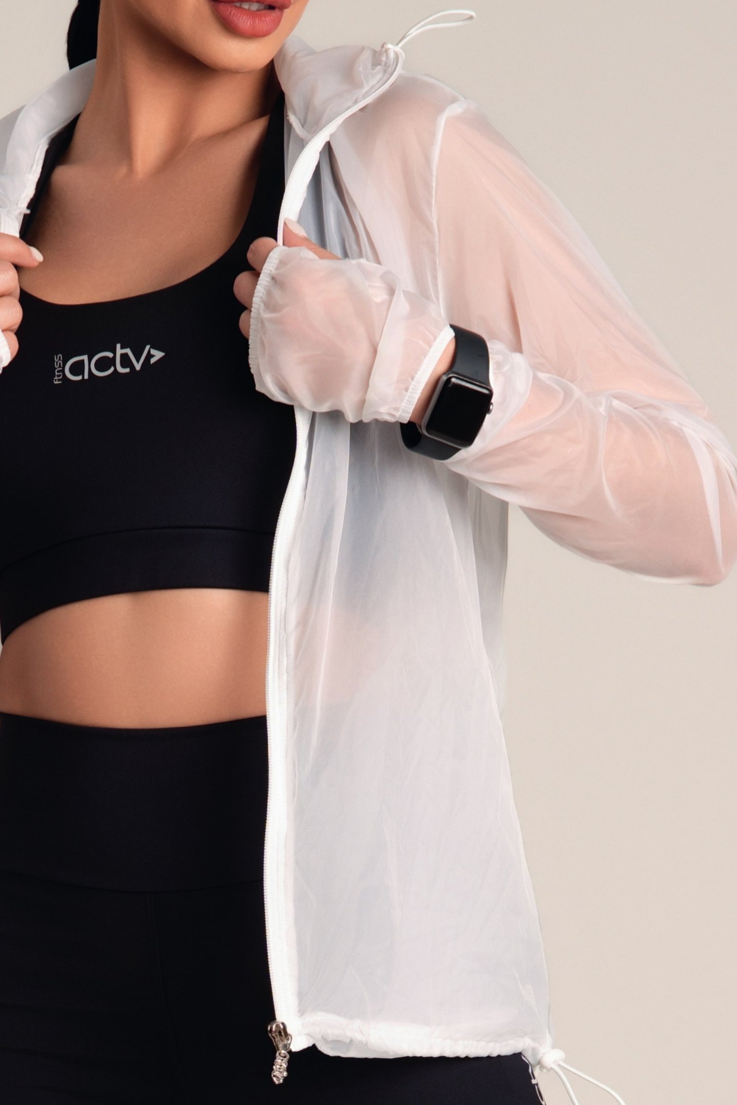 Jaqueta Corta Vento Translúcida Branco