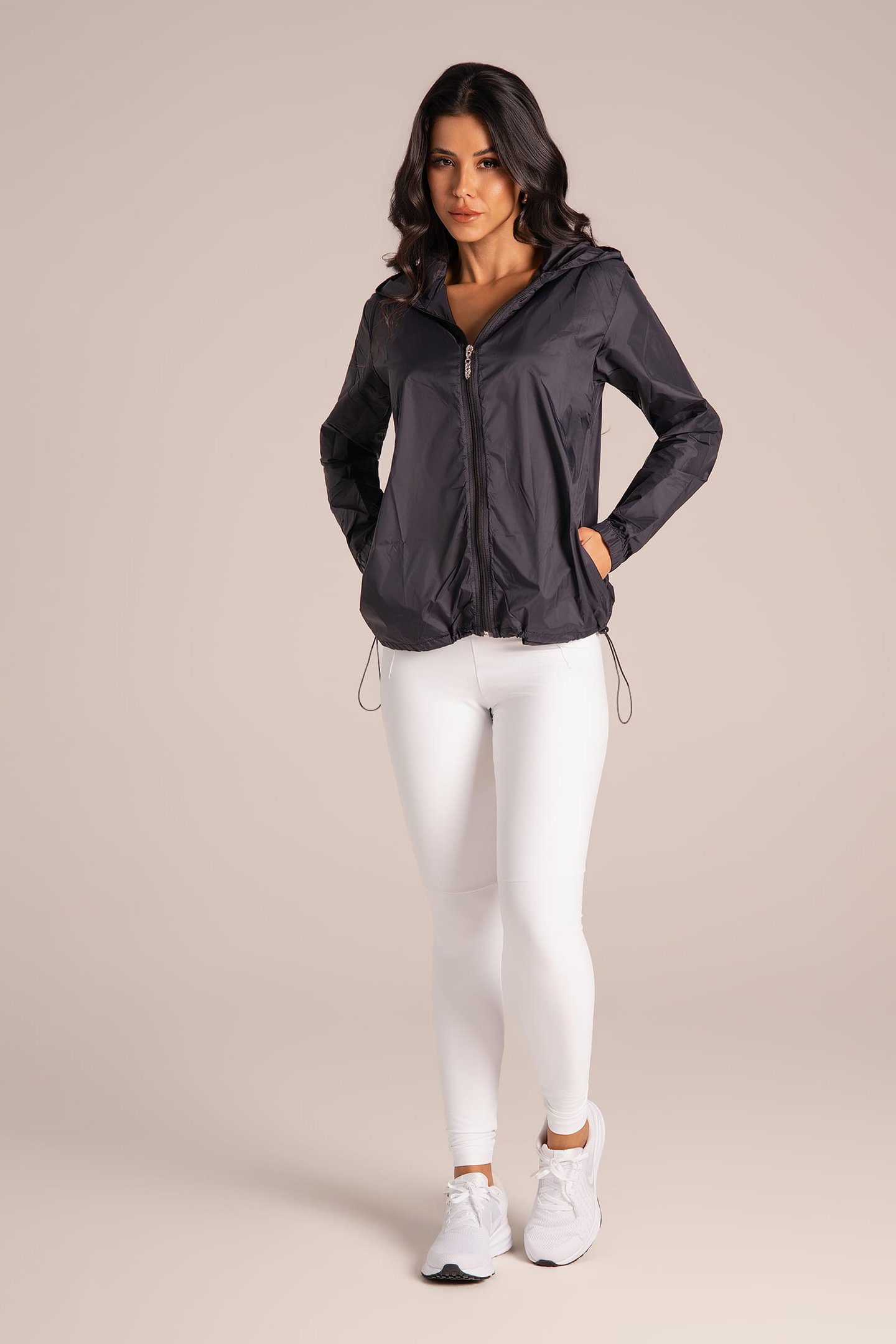 Jaqueta Corta Vento Feminino - Active Fitness Preto