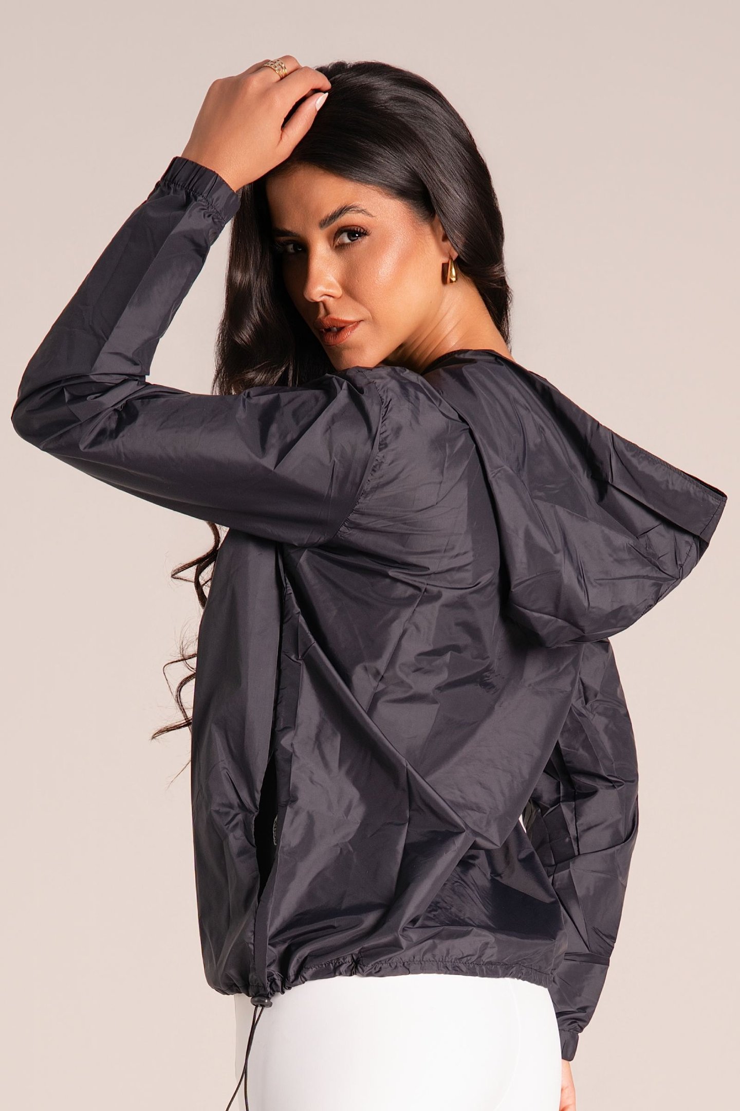 Jaqueta Corta Vento Feminino - Active Fitness Preto