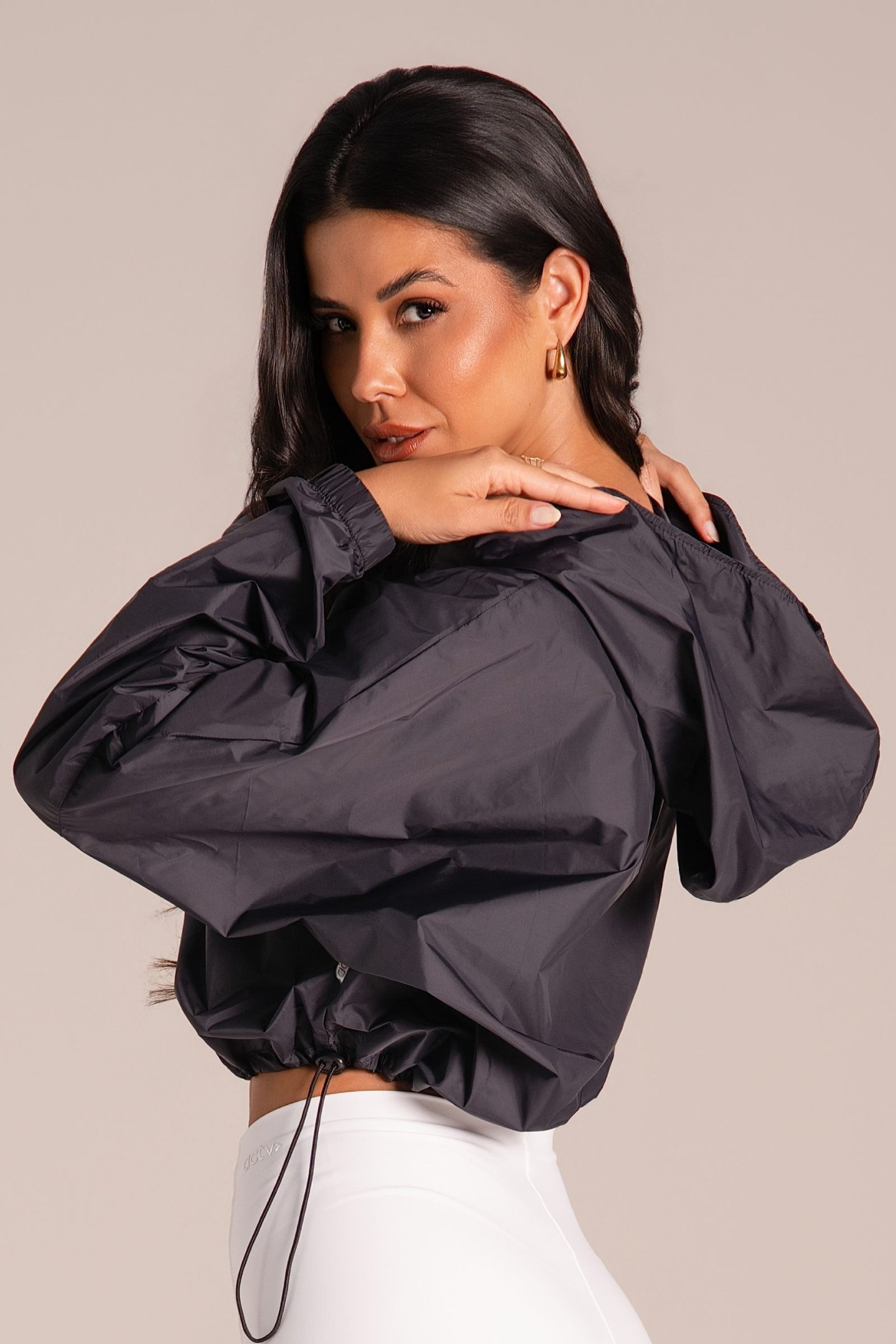 Jaqueta Corta Vento Feminina - Active Fitness Preto