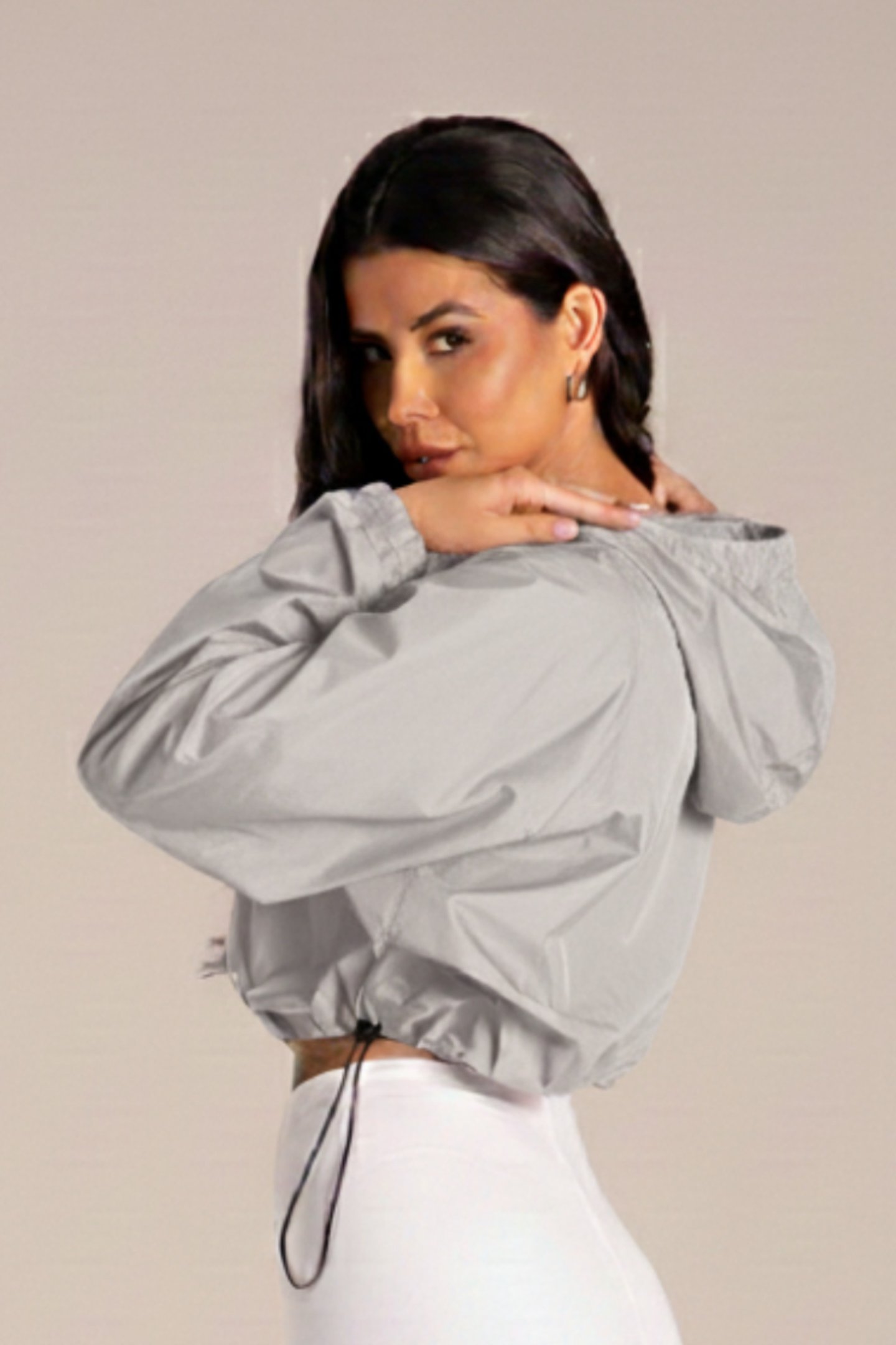 Jaqueta Corta Vento Feminina - Active Fitness Cinza