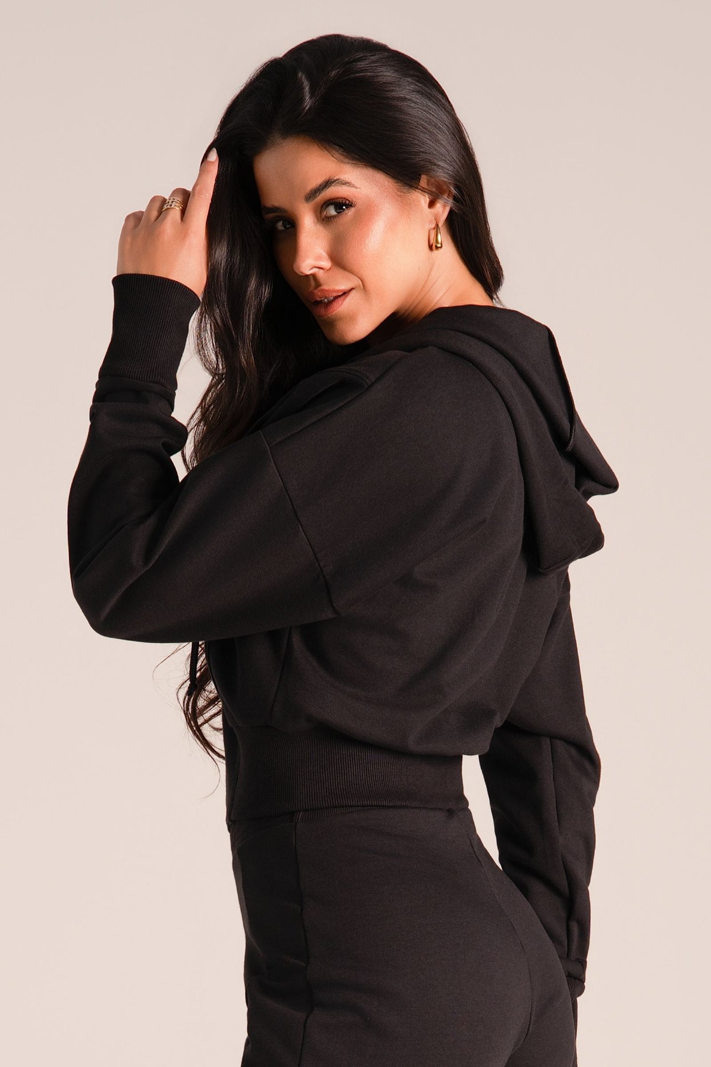 Jaqueta Velvet Touch - Moletom Premium Slim Preto