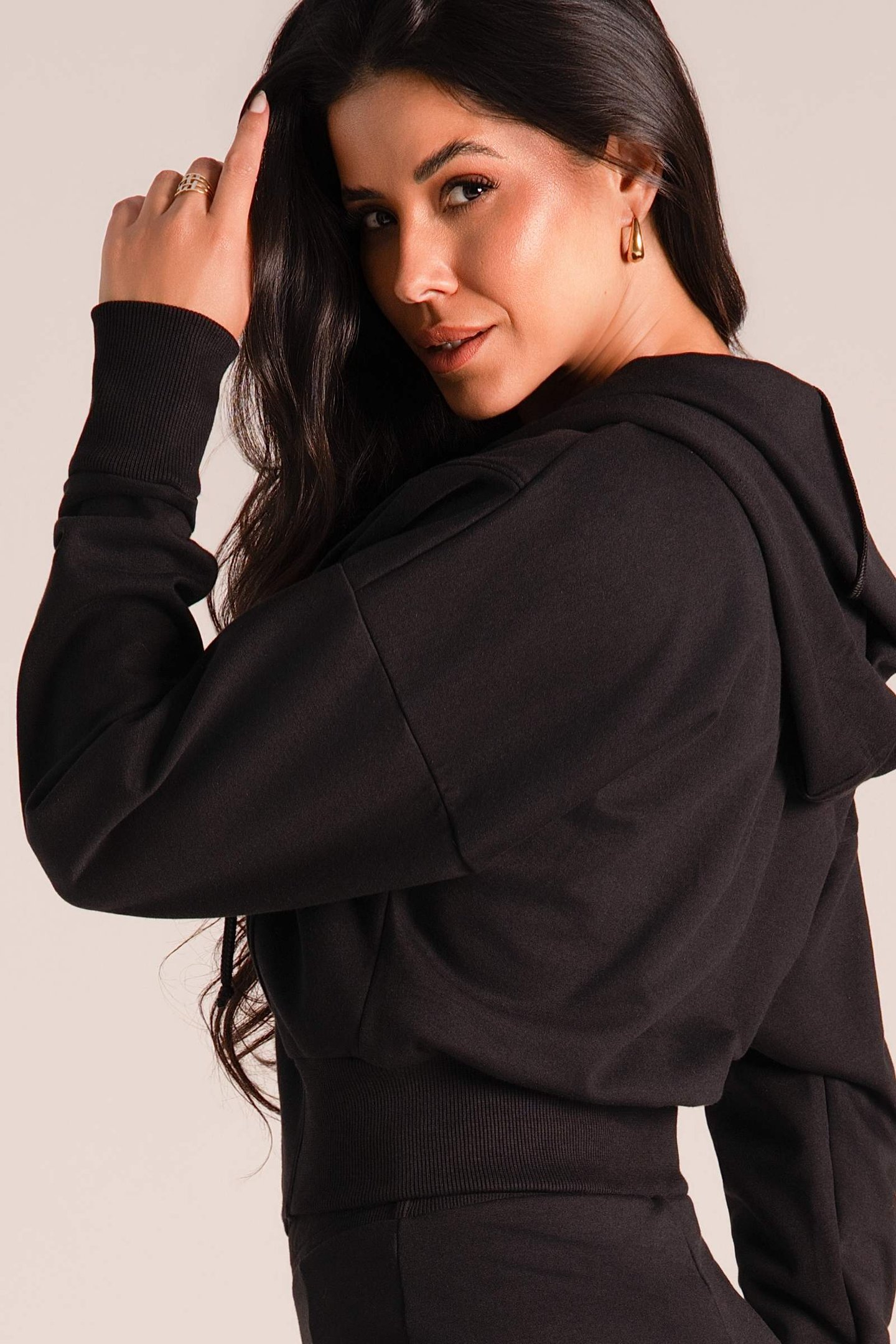 Jaqueta Velvet Touch - Moletom Premium Slim Preto