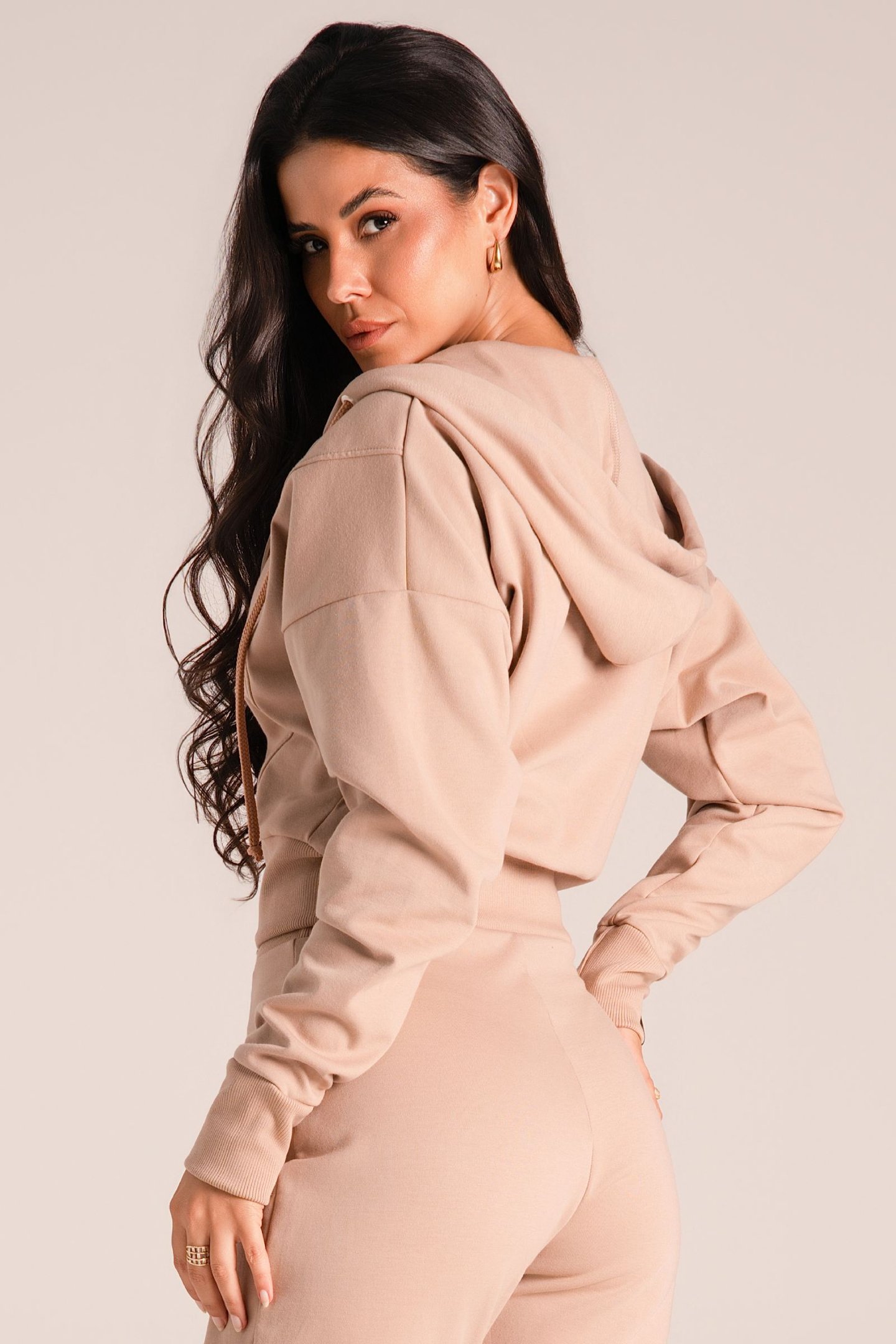 Jaqueta Velvet Touch - Moletom Premium Slim Areia Nobre