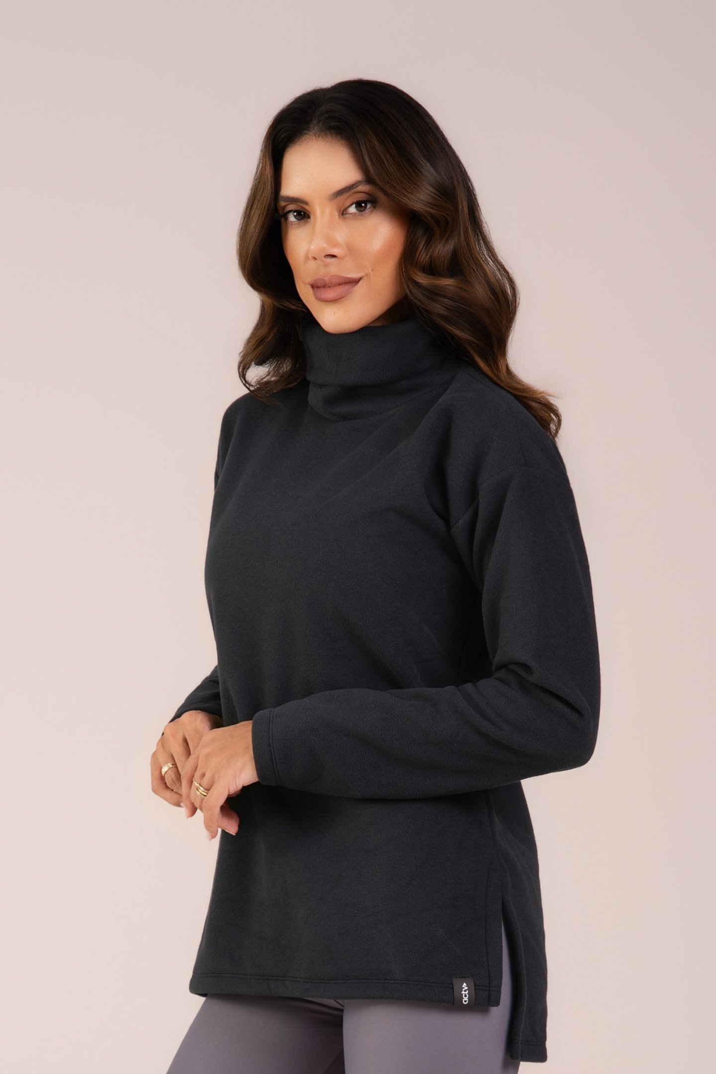 Blusa Fleece Thermo Feminina Warm Touch Preto