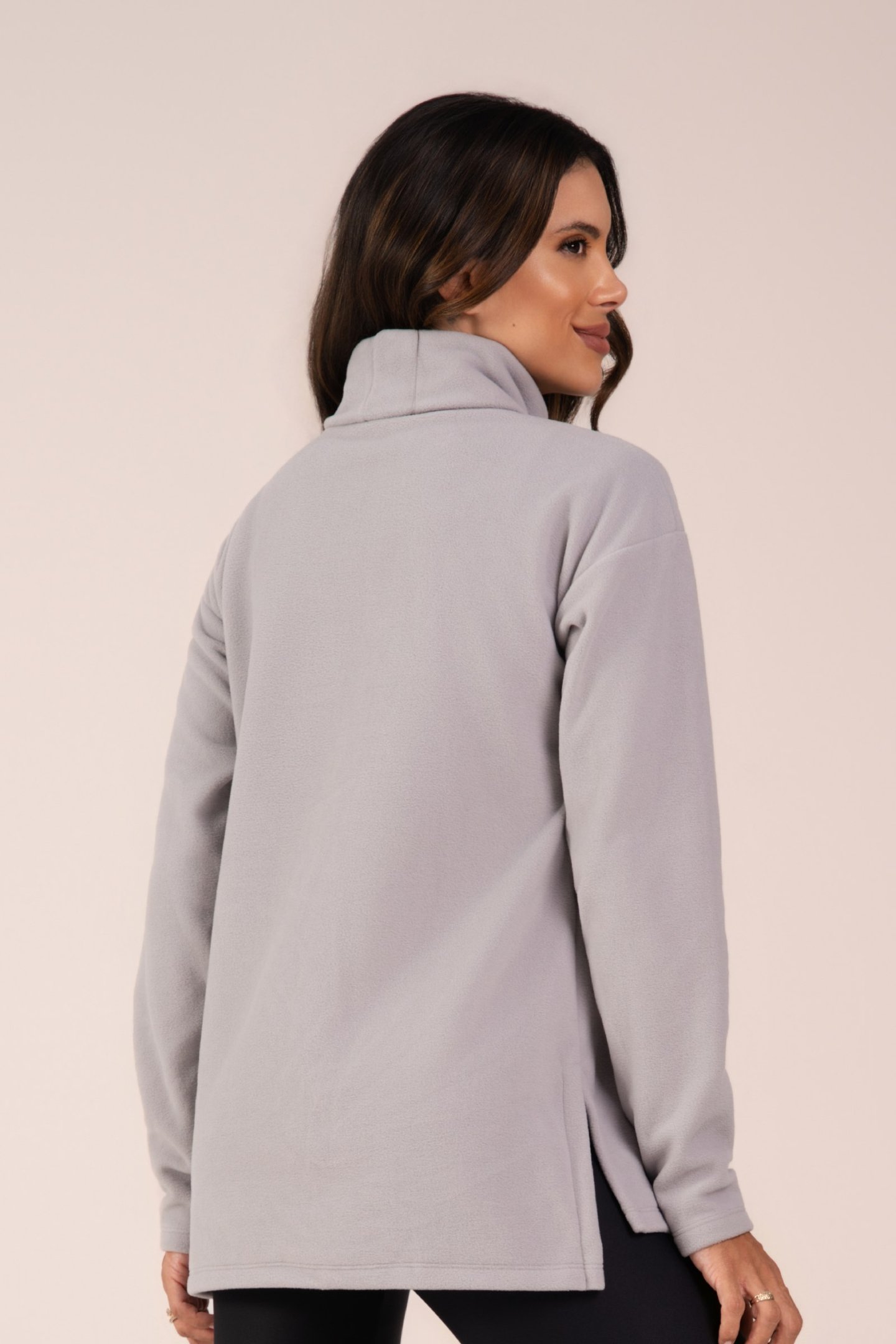 Blusa Fleece Thermo Feminina Warm Touch Cinza Urbano
