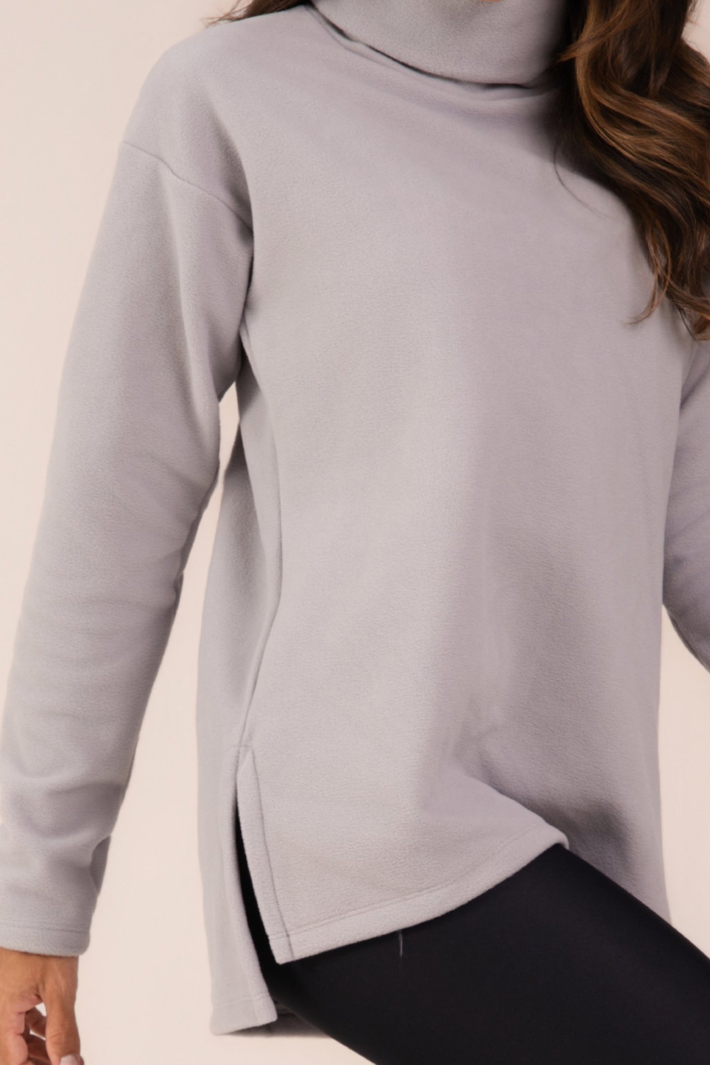 Blusa Fleece Thermo Feminina Warm Touch Cinza Urbano