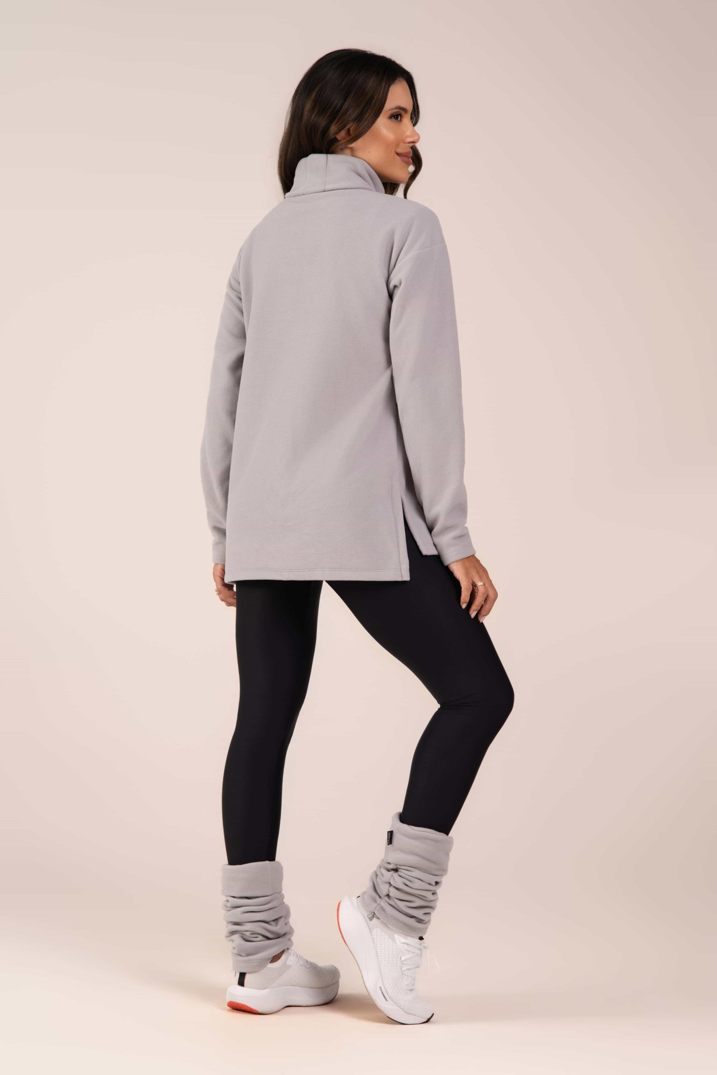 Blusa Fleece Thermo Feminina Warm Touch Cinza Urbano