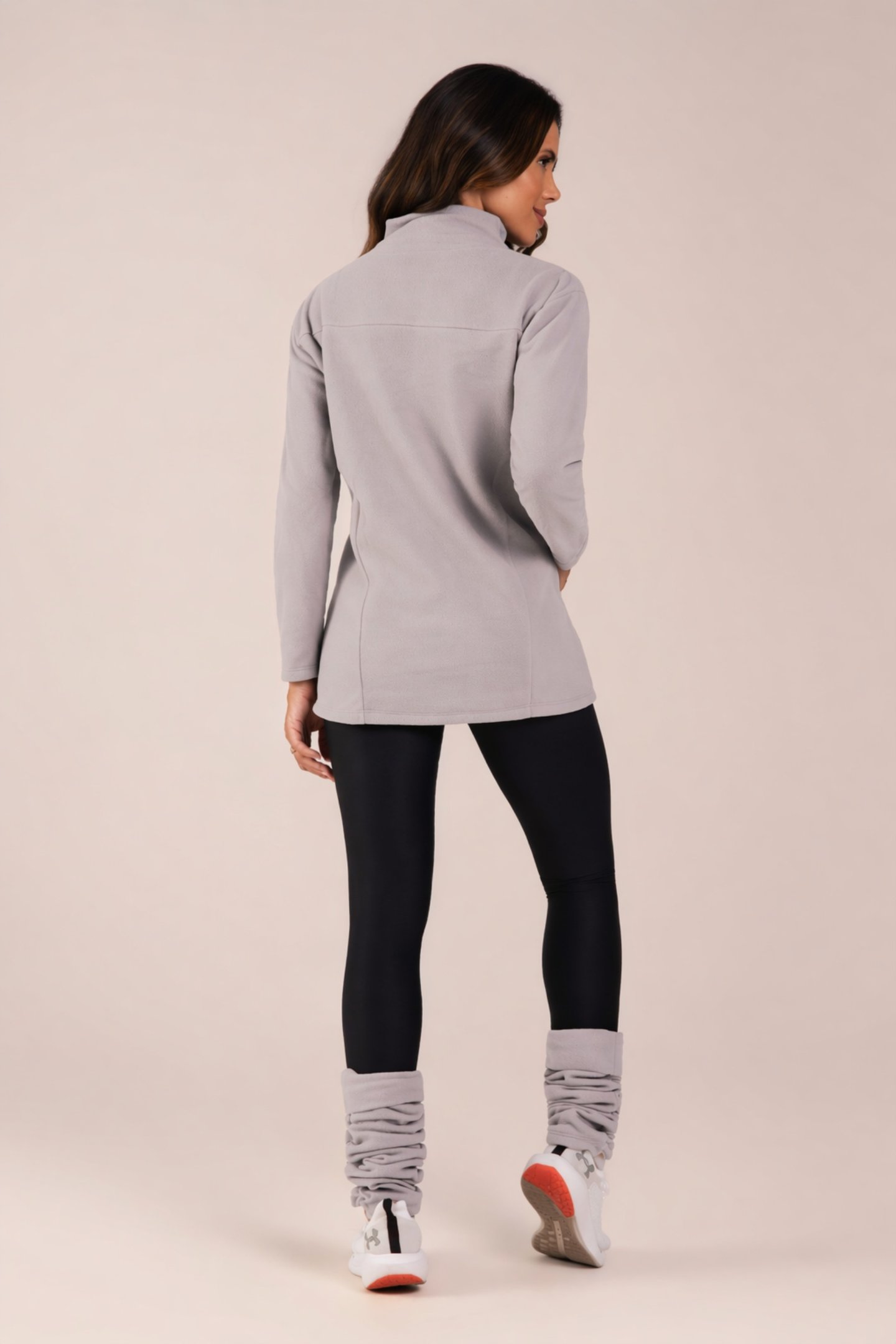 Blusa Fleece Thermo Feminina SoftMotion Cinza Urbano