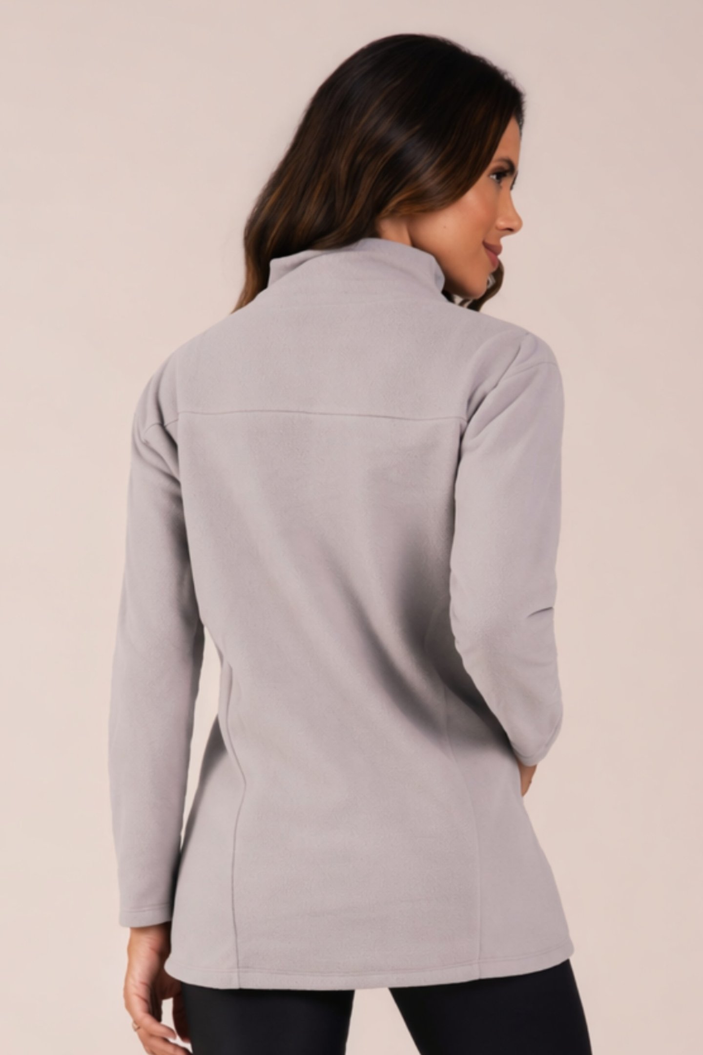 Blusa Fleece Thermo Feminina SoftMotion Cinza Urbano