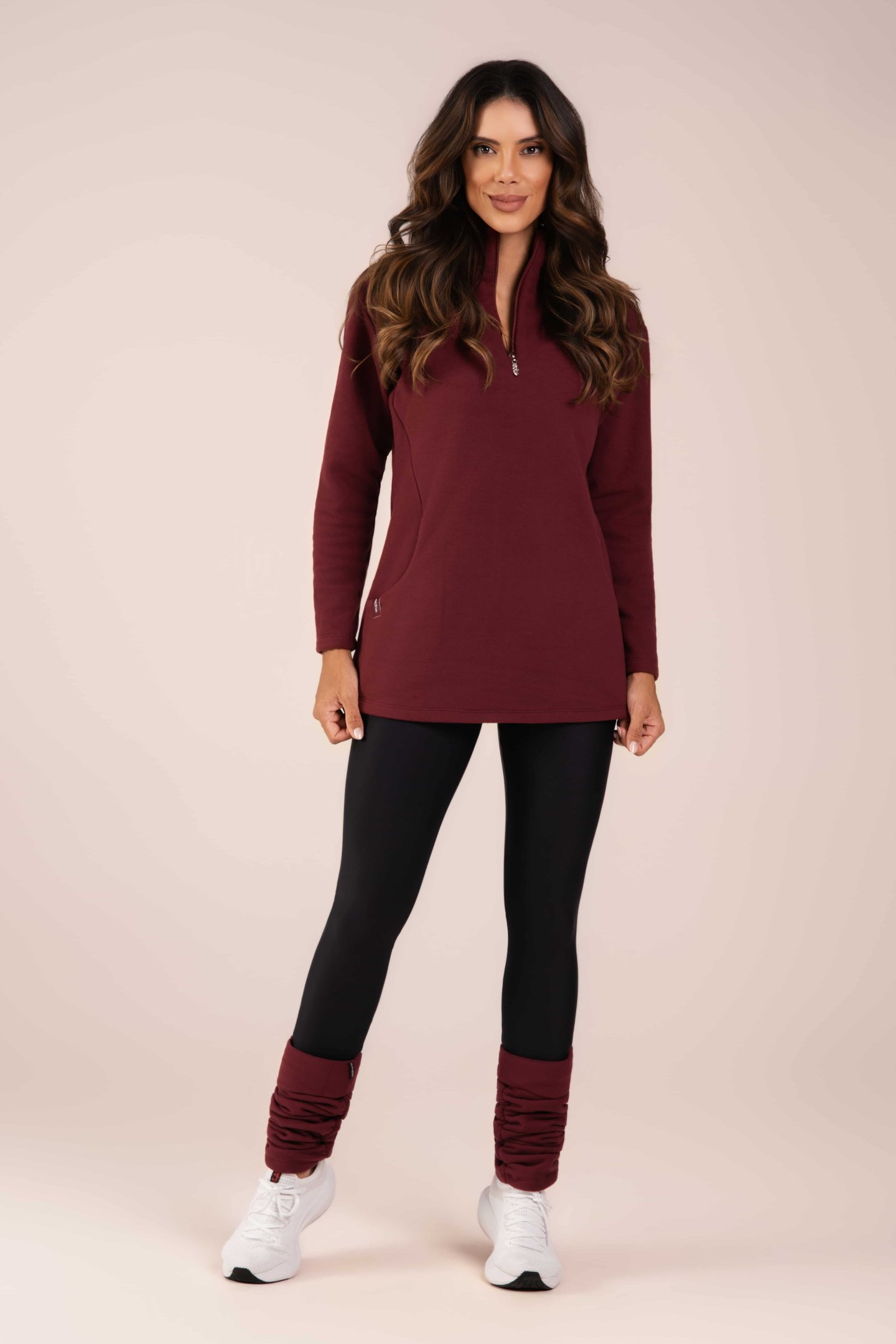 Blusa Fleece Thermo Feminina SoftMotion Vinho Imperial