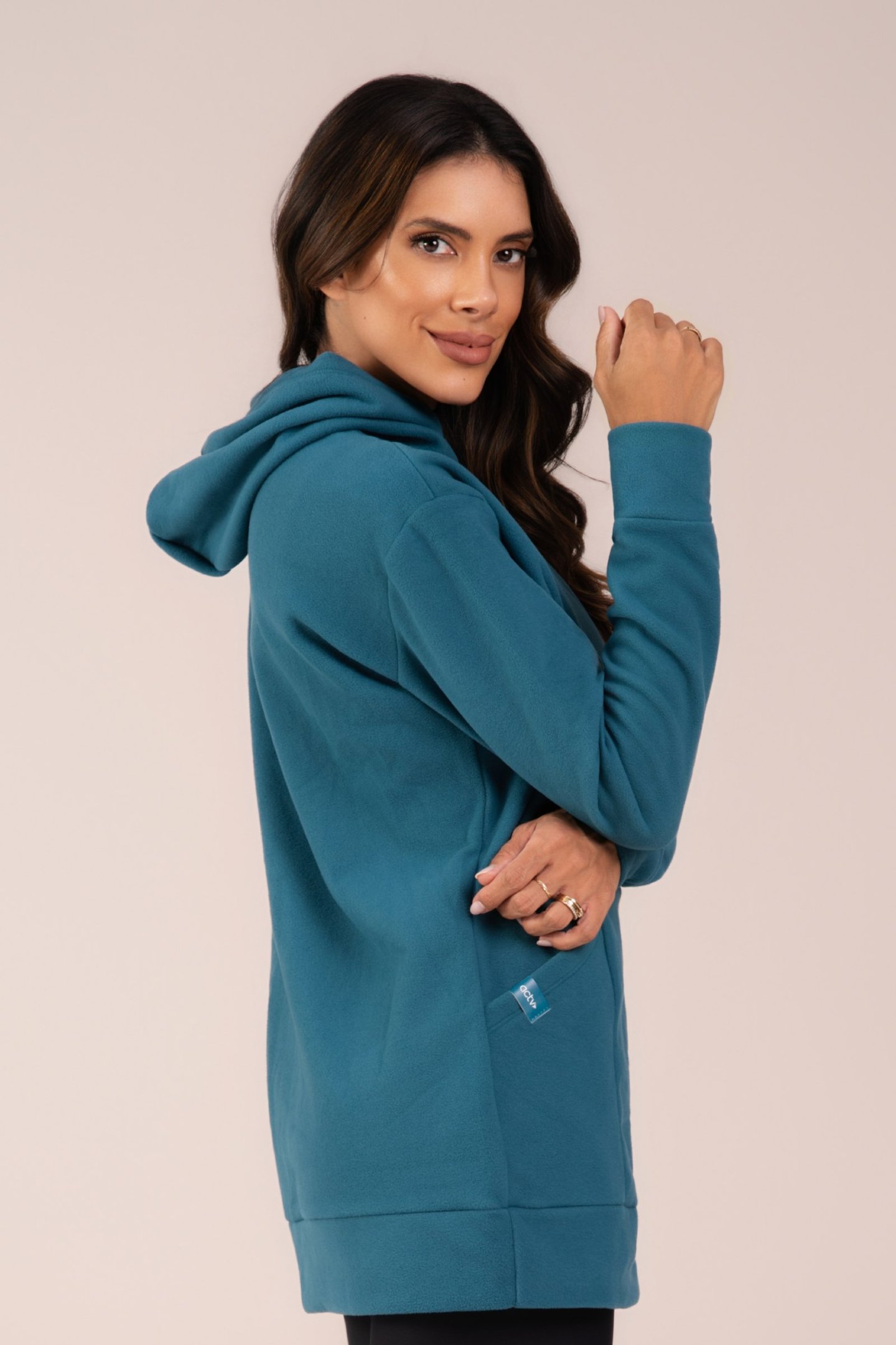 Blusão Fleece Thermo Feminina Urban Comfort Azul Esverdeado