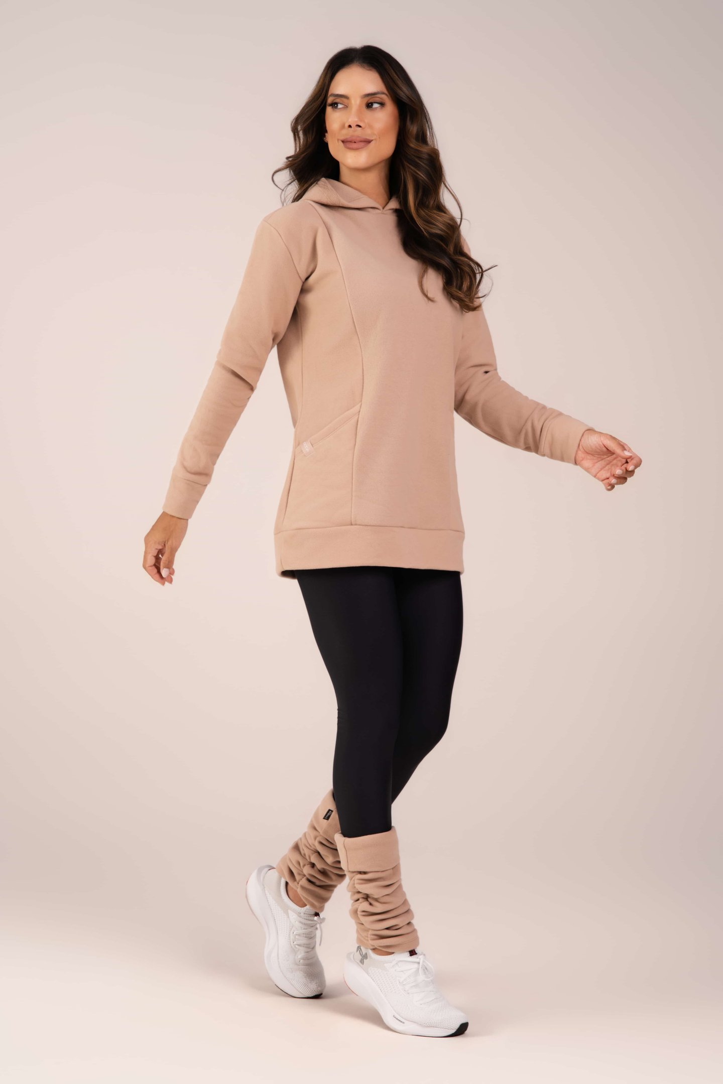 Blusão Fleece Thermo Feminina Urban Comfort Bege Suico
