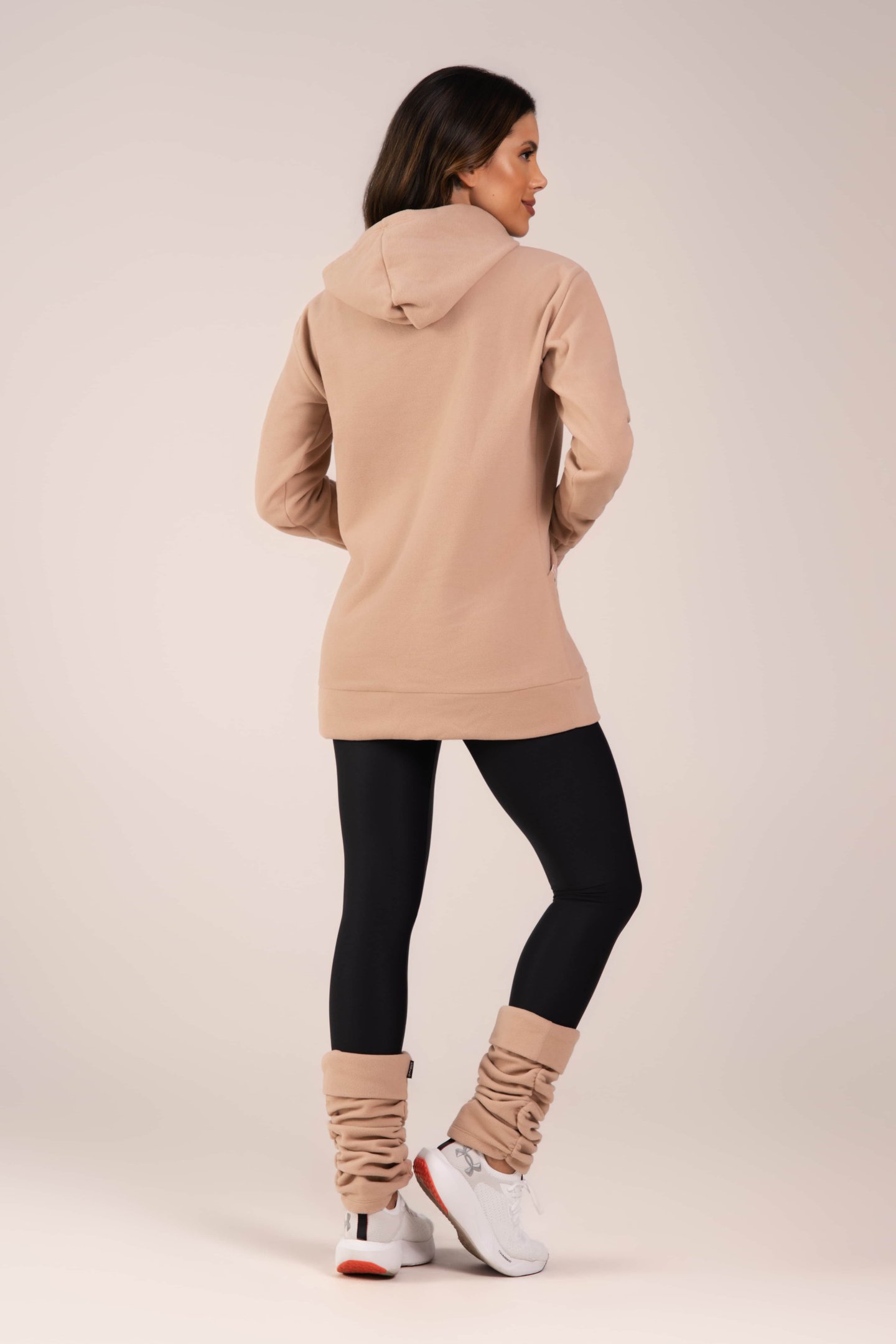 Blusão Fleece Thermo Feminina Urban Comfort Bege Suico