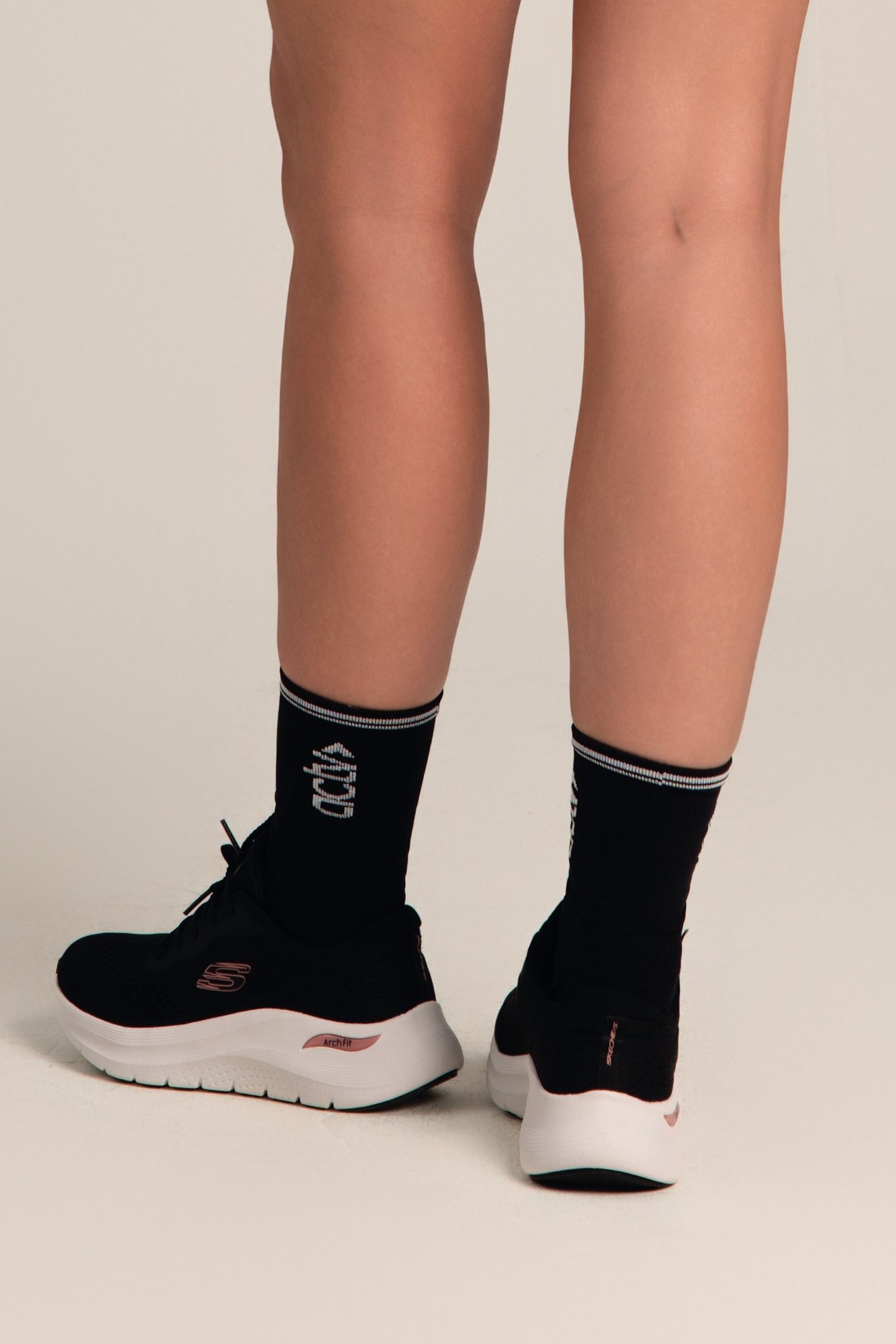 Meia Poliamida Cano Alto Corrida Par Preto