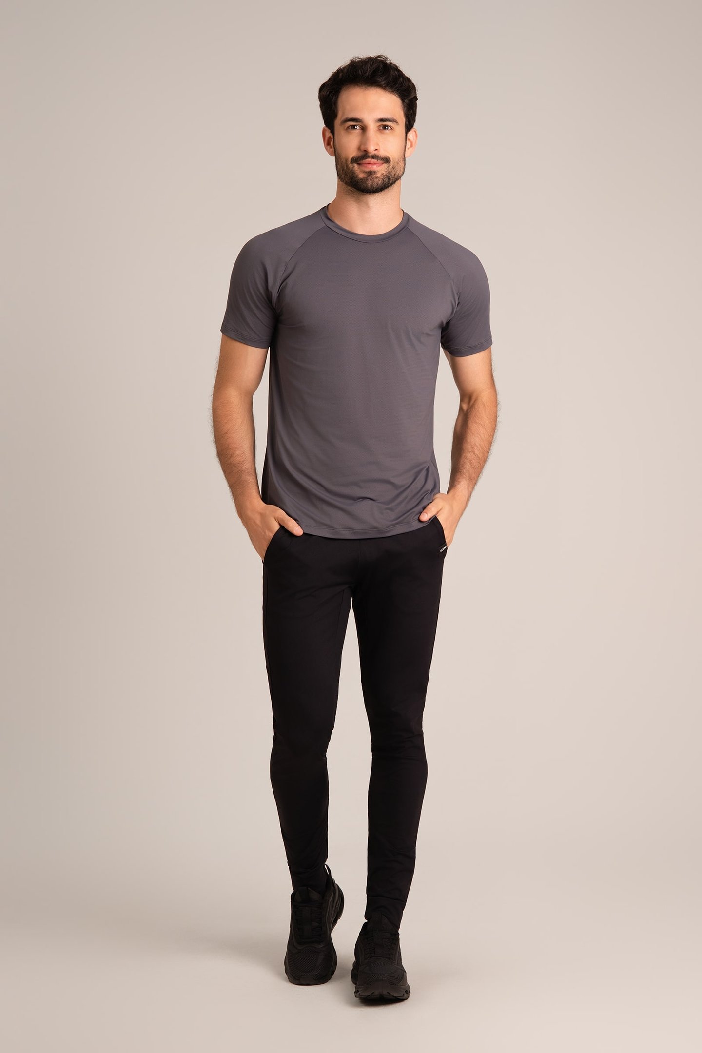 Camiseta Dry Fit Masculina Poliamida Chumbo