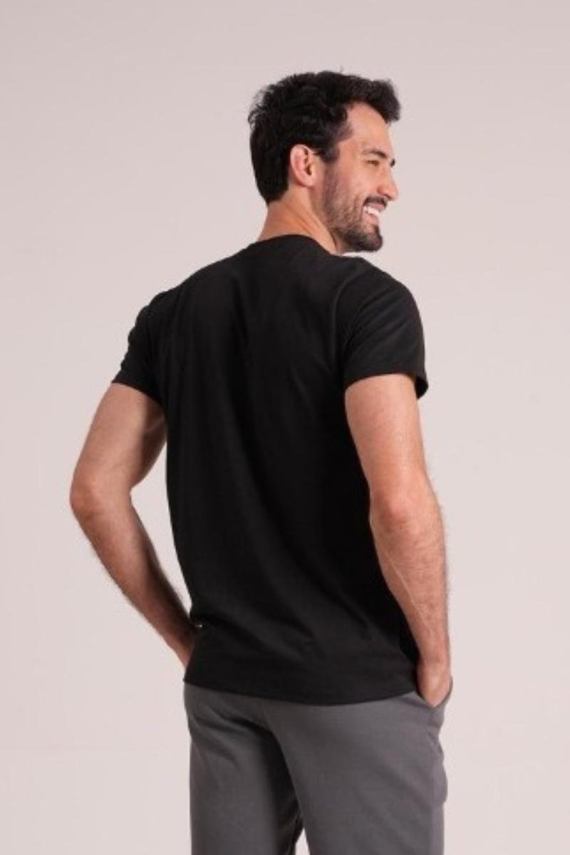 T-Shirt Masculina Básica Premium 100% Algodão Preto