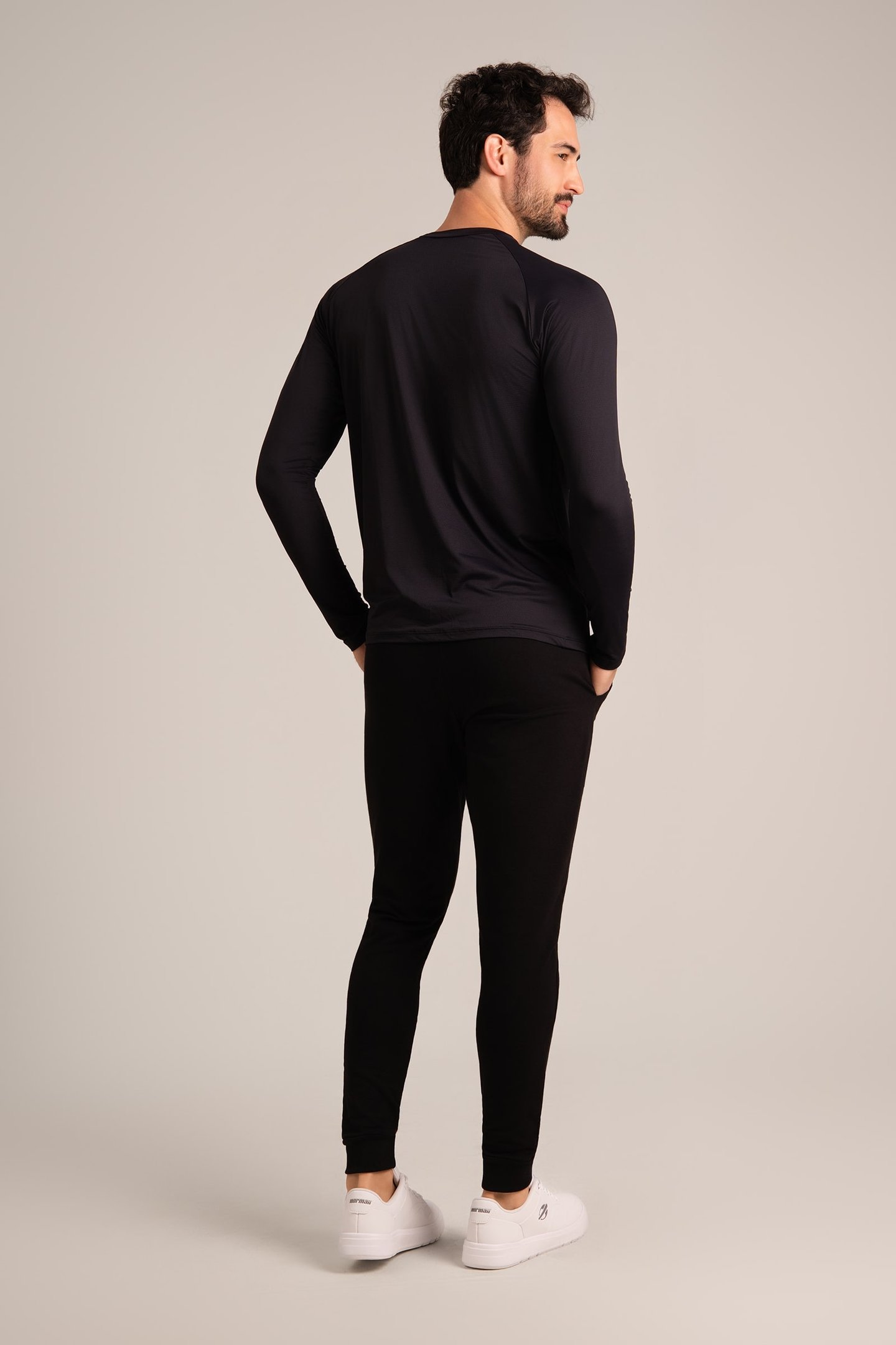 Camiseta Masculina Dry Fit Manga Longa Preto