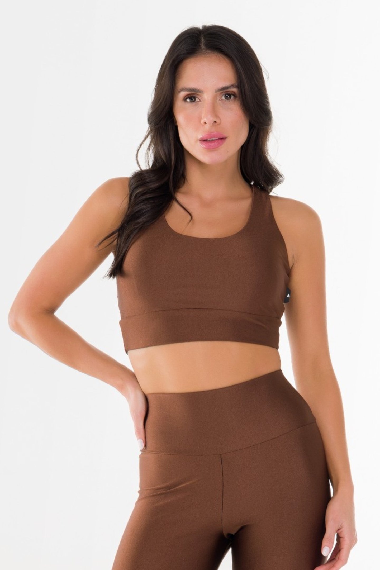 Conjunto Feminino Fitness Gloss Up Coffee