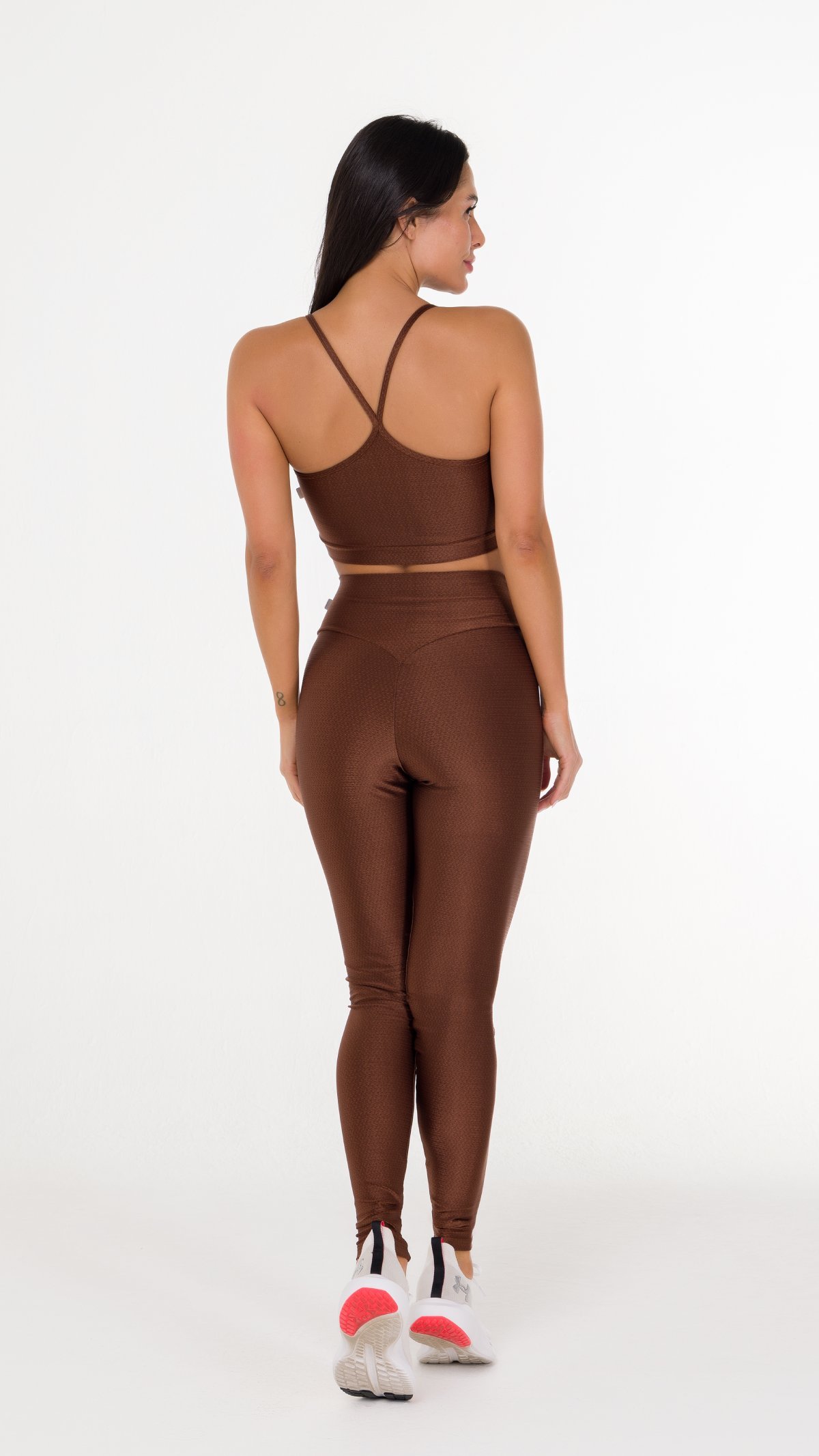 Conjunto Feminino Fitness Glossy Coffee