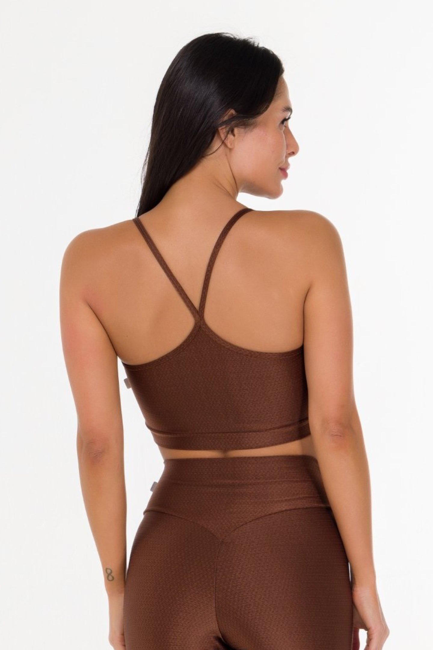 Conjunto Feminino Fitness Glossy Coffee